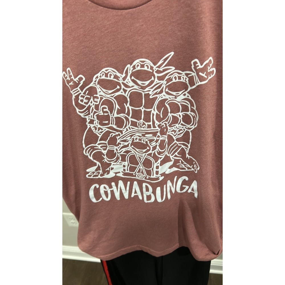 Teenage Mutant Ninja Turtles Cowabunga Bella Canvas T-Shirt Mens M Dusty Rose - Picture 3 of 3